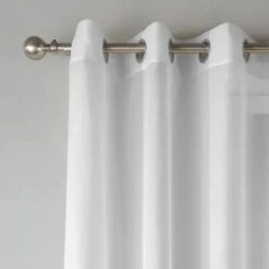 None Tende Camera Da Letto E Soggiorno Moderne 2 Pezzi Trasparenti In Voile Per Casa Finestre Interni 140x240 CM Bianco