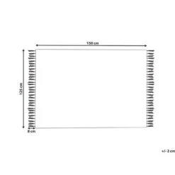 Coperta In Cotone Beige Con Frange E Motivo Geometrico 125 X 150 Cm Khari -Vendite ATMOSPHERA || None || Maxwell & Williams 82161149 3