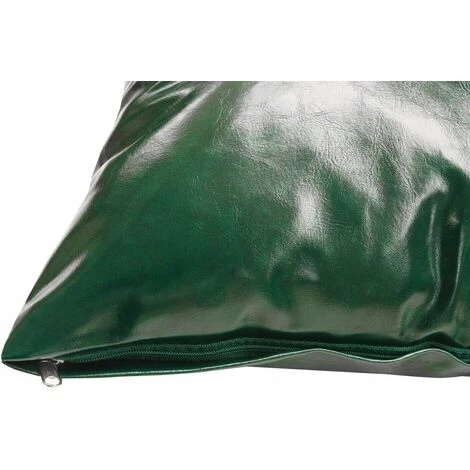 Fodera Cuscino Similpelle Pelle Lucida Morbida 45x45 Cm Federa Cerniera - Verde 4 Fodera Cuscino Similpelle Pelle Lucida Morbida 45x45 Cm Federa Cerniera - Verde - immagine 2