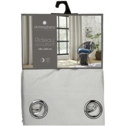 Tenda Oscurante Avorio 140x260 - Avorio, Effetto Grigio (cucitura Con Filo Grigio) In Poliestere, Dimensioni 140x260 Cm - Atmosphera Créateur D'intérieur -Vendite ATMOSPHERA || None || Maxwell & Williams 83715882 3