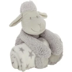 Plaid + Peluche Grigio Chiaro - Pecora - Atmosphera Créateur D'intérieur