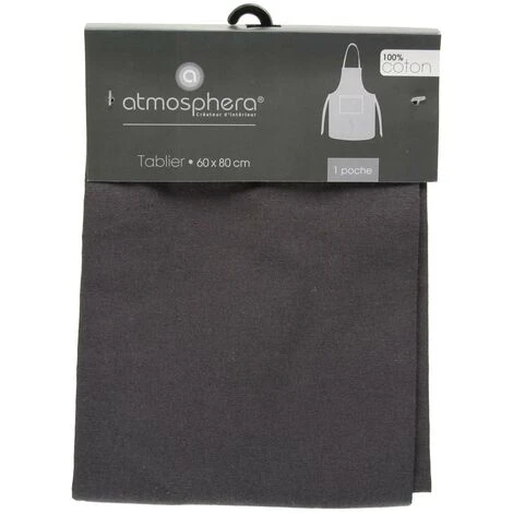 Grembiule 1 Tasca 60x80cm In Cotone Grigio Scuro - Atmosphera Créateur D'intérieur 5 Grembiule 1 Tasca 60x80cm In Cotone Grigio Scuro - Atmosphera Créateur D'intérieur - immagine 3