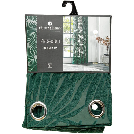 Telo Per Tende 140x260cm In Velluto Verde - Atmosphera Créateur D'intérieur 4 Telo Per Tende 140x260cm In Velluto Verde - Atmosphera Créateur D'intérieur - immagine 2