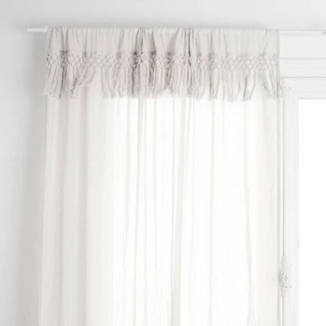 Macra Ivory Cotton Sheer 140 X 260 - Atmosphera Créateur D'intérieur 2 Macra Ivory Cotton Sheer 140 X 260 - Atmosphera Créateur D'intérieur