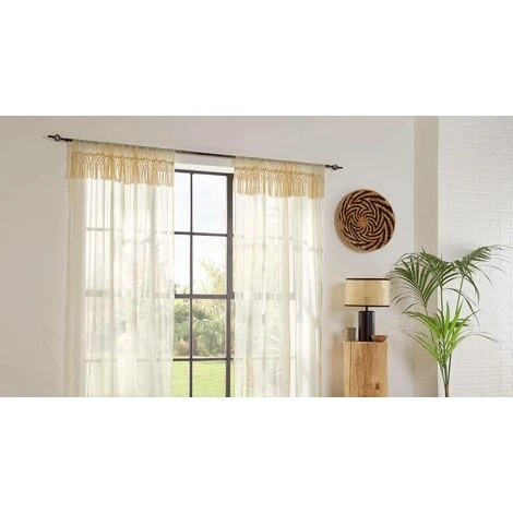 Macra Ivory Cotton Sheer 140 X 260 - Atmosphera Créateur D'intérieur 3 Macra Ivory Cotton Sheer 140 X 260 - Atmosphera Créateur D'intérieur - immagine 2