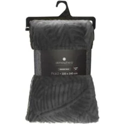 Plaid Flan 3d Leaf Grey - 220 X 240 Cm - Atmosphera Créateur D'intérieur -Vendite ATMOSPHERA || None || Maxwell & Williams 83773873 3