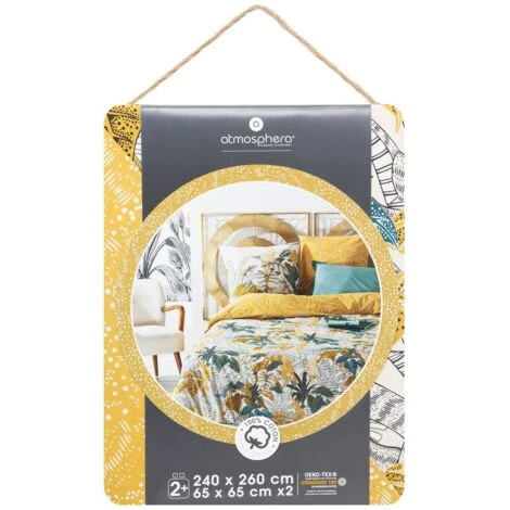 Celya Set Stampato 260 X 240 Giallo Ocra - Atmosphera Créateur D'intérieur 4 Celya Set Stampato 260 X 240 Giallo Ocra - Atmosphera Créateur D'intérieur - immagine 2