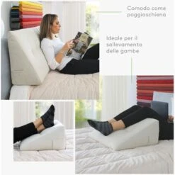 EVERGREENWEB - Cuscino Da Lettura Ergonomico, Cuscino Schienale A Cuneo Per Letto E Divano Cuscino Per Gambe Testata Letto Misura 200x26 Cm Colore Ghiaccio 100% Made In ItalyCHILL PILLOW -Vendite ATMOSPHERA || None || Maxwell & Williams 83808217 4