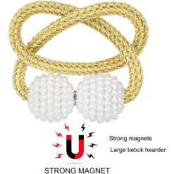 2 Pezzi Fermatende Magnetici Per Tenda Fermatenda Per Tende Con Perle Decorative Per Soggiorno Camera Ufficio - Dorato -Vendite ATMOSPHERA || None || Maxwell & Williams 83899460 3