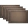 Tovagliette All'americana In PVC, Lavabili, Facili Da Pulire, Tavolo Da Cucina, Vinile Tessuto Resistente Al Calore, 30,5 X 45,7 Cm, Set Di 4 (marrone)