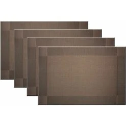 Tovagliette All'americana In PVC, Lavabili, Facili Da Pulire, Tavolo Da Cucina, Vinile Tessuto Resistente Al Calore, 30,5 X 45,7 Cm, Set Di 4 (marrone)