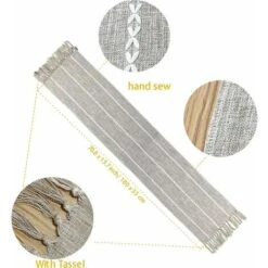 Runner Da Tavola Intrecciato In Stile Vintage Runner Da Tavola In Lino Di Cotone Intrecciato Con Nappa Per Feste Da Pranzo 13 X 72 Pollici -Vendite ATMOSPHERA || None || Maxwell & Williams 85322152 3