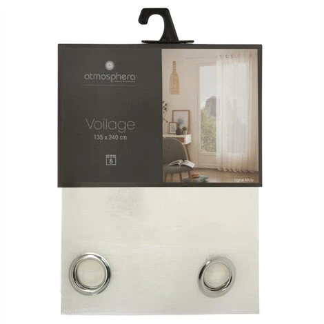 Tenda Pura Color Avorio Moly 135x240 - Sheer, Avorio, Poliestere, Dimensioni 135x240 Cm - Atmosphera Créateur D'intérieur 5 Tenda Pura Color Avorio Moly 135x240 - Sheer, Avorio, Poliestere, Dimensioni 135x240 Cm - Atmosphera Créateur D'intérieur - immagine 3