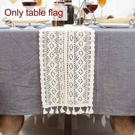 Runner Da Tavolo Runner Da Tavolo In Macramè, Pizzo Floreale Cavo In Misto Cotone Con Pompon Per La Decorazione Della Tavola Di Nozze, Festa Nuziale, Coperta Da Letto (dimensioni: 24 X 160 Cm) 6 Runner Da Tavolo Runner Da Tavolo In Macramè, Pizzo Floreale Cavo In Misto Cotone Con Pompon Per La Decorazione Della Tavola Di Nozze, Festa Nuziale, Coperta Da Letto (dimensioni: 24 X 160 Cm) - immagine 4
