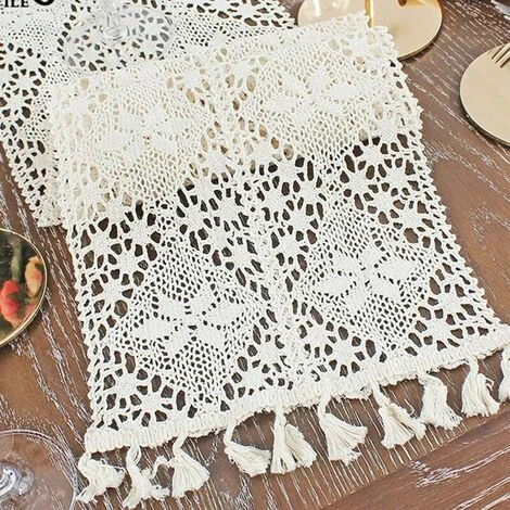 Runner Da Tavolo Runner Da Tavolo In Macramè, Pizzo Floreale Cavo In Misto Cotone Con Pompon Per La Decorazione Della Tavola Di Nozze, Festa Nuziale, Coperta Da Letto (dimensioni: 24 X 160 Cm) 7 Runner Da Tavolo Runner Da Tavolo In Macramè, Pizzo Floreale Cavo In Misto Cotone Con Pompon Per La Decorazione Della Tavola Di Nozze, Festa Nuziale, Coperta Da Letto (dimensioni: 24 X 160 Cm) - immagine 5