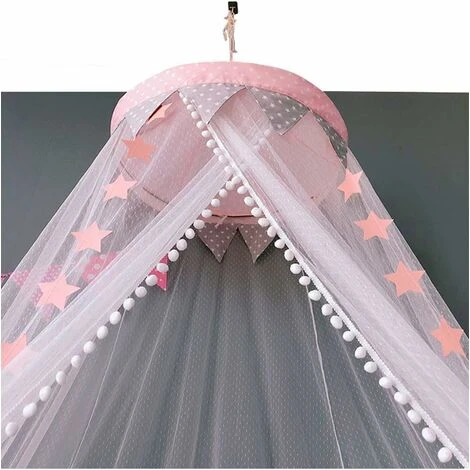MINKUROW Zanzariera, Zanzariera A Baldacchino Per Letto Per Neonato Con Stelle Rete Luminosa A Baldacchino Per Letto, Decorazione Per Tenda Da Letto Principessa -Rosa 5 MINKUROW Zanzariera, Zanzariera A Baldacchino Per Letto Per Neonato Con Stelle Rete Luminosa A Baldacchino Per Letto, Decorazione Per Tenda Da Letto Principessa -Rosa - immagine 3
