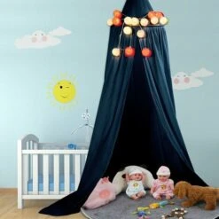 MINKUROW Baldacchini Per Bambini, Tenda Per Letto A Baldacchino Zanzariera Per Casetta Per Bambini A Cupola Per La Decorazione Della Camera Da Letto, Altezza 250 Cm (blu-2)