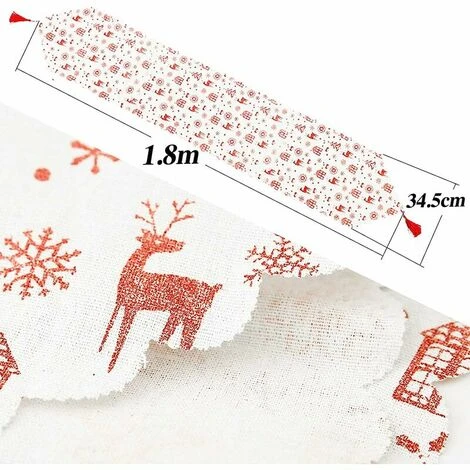 Runner Da Tavola Natalizio Bianco 33x180 Cm Lino Fiocco Di Neve Tovaglia Stampata Decorazioni Natalizie Biancheria Da Tavola Bandiere Per La Casa (Bianco) - 13Thirteen 4 Runner Da Tavola Natalizio Bianco 33x180 Cm Lino Fiocco Di Neve Tovaglia Stampata Decorazioni Natalizie Biancheria Da Tavola Bandiere Per La Casa (Bianco) - 13Thirteen - immagine 2