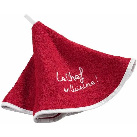 Douceur D' Interno Asciugamani Rotondo (0) 60 cm Spugna Brodee Cuistot, Cotone, Rosso, 60 x 60 cm 3 Douceur D' Interno Asciugamani Rotondo (0) 60 cm Spugna Brodee Cuistot, Cotone, Rosso, 60 x 60 cm