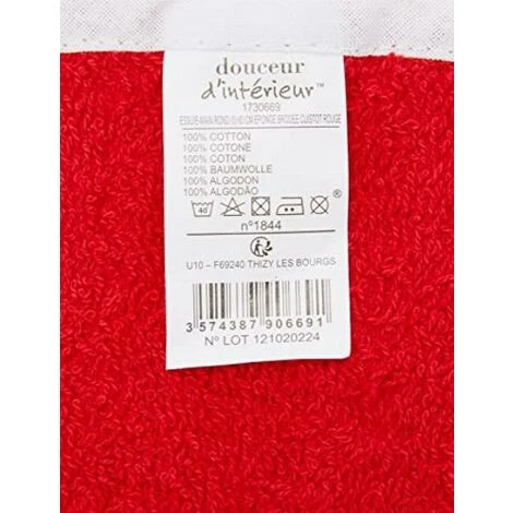 Douceur D' Interno Asciugamani Rotondo (0) 60 cm Spugna Brodee Cuistot, Cotone, Rosso, 60 x 60 cm 6 Douceur D' Interno Asciugamani Rotondo (0) 60 cm Spugna Brodee Cuistot, Cotone, Rosso, 60 x 60 cm - immagine 4