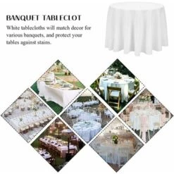 Tovaglia Rotonda Da 230 Cm Bianca, In Poliestere Antipiega E Antimacchia, Decorazione Da Tavolo Per Ricevimenti, Compleanni, Banchetti, Riunioni, Feste -Vendite ATMOSPHERA || None || Maxwell & Williams 87105744 3