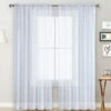Tende Trasparenti Per Soggiorno Tasca Per Asta Finestra Pannelli Per Tende Camera Da Letto Tende In Voile Semitrasparenti Bianco (39''Wx98''L,2 Panels)