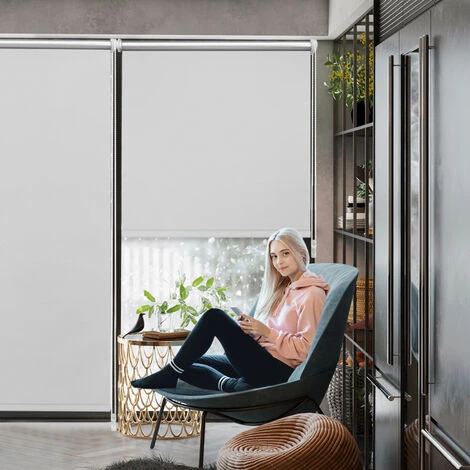 Tende A Rullo Thermo Rollo Del Muro Necessaria Tenda Avvolgibile Finestra Senza Forare Bianco Ulteriori Misure, Tessuto Metallo, Bianco, 70 X 160 Cm HENGMEI 5 Tende A Rullo Thermo Rollo Del Muro Necessaria Tenda Avvolgibile Finestra Senza Forare Bianco Ulteriori Misure, Tessuto Metallo, Bianco, 70 X 160 Cm HENGMEI - immagine 3