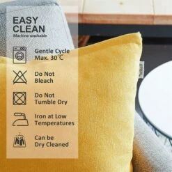 Federa Per Cuscino 40x40 Giallo Senape Decorativo Scandinavo Soggiorno Divano Set Di 2 Fodere Per Cuscino Quadrato Ufficio Poltrona Design Camera Da Letto Moderno Double Face Tinta Unita In Morbida Ci -Vendite ATMOSPHERA || None || Maxwell & Williams 88577851 3