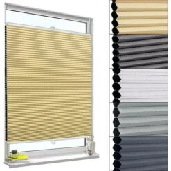 WOLTU Tenda Plissettata A Nido D'Ape Tende Avvolgibili Oscurante Al Per Finestra Beige 60x120 Cm