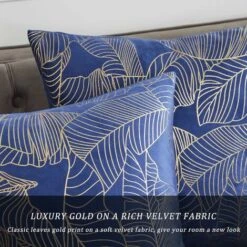 LITZEEFodere Per Cuscini 50x50 Cm Velluto Foglie D'oro Fodere Per Cuscini Blu Decorativo Fodere Per Cuscini Cuscino Per Divano Camera Da Letto Soggiorno Set Di 2 -Vendite ATMOSPHERA || None || Maxwell & Williams 88937294 2