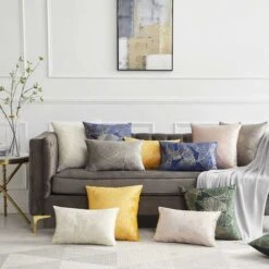 LITZEEFodere Per Cuscini 50x50 Cm Velluto Foglie D'oro Fodere Per Cuscini Blu Decorativo Fodere Per Cuscini Cuscino Per Divano Camera Da Letto Soggiorno Set Di 2 -Vendite ATMOSPHERA || None || Maxwell & Williams 88937294 4