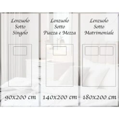 Lenzuolo Sotto Con Angoli Elastici 100% Puro Cotone Bianco - Singolo -Vendite ATMOSPHERA || None || Maxwell & Williams 89571707 5