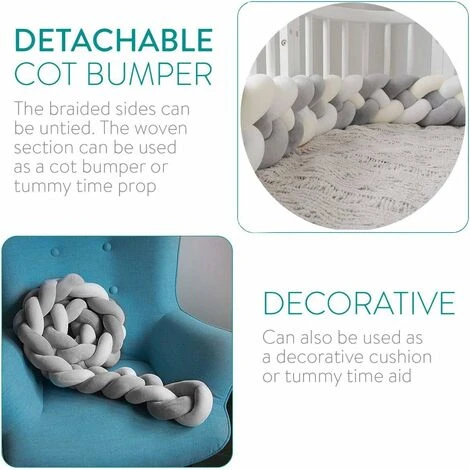 Paraurti Per Culla 4 Weave Cuscino Per Bambini Paraurti Intrecciato Serpente Paraurti Per Culla In Velluto Paraurti Per Cameretta Per Neonati Decorazioni Per La Camera Da Letto Con Sacco Per La Bianch 7 Paraurti Per Culla 4 Weave Cuscino Per Bambini Paraurti Intrecciato Serpente Paraurti Per Culla In Velluto Paraurti Per Cameretta Per Neonati Decorazioni Per La Camera Da Letto Con Sacco Per La Bianch - immagine 5