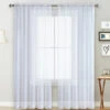 Tende Trasparenti Soggiorno Tasca Asta Finestra Tenda Pannelli Camera Da Letto Tende Semi Velate Voile Bianco (39''Wx51''L,2 Pannelli)