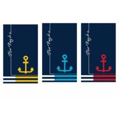 Telo Da Mare Secaneta Navy Ancora Jacquard (100 X 170 Cm)