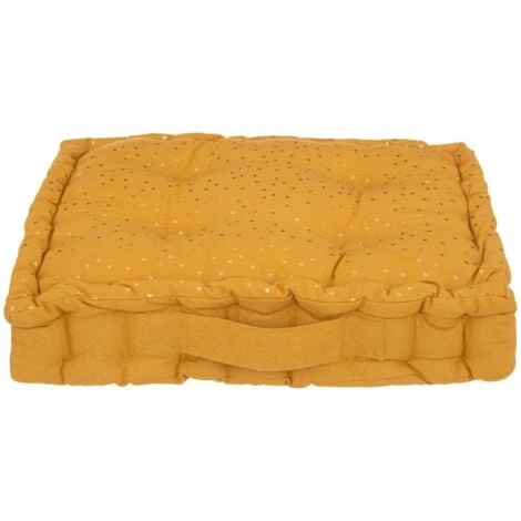 Cuscino Da Terra Per Bambini Berlingot, Cotone, Giallo Ocra, 40x40 Cm - Atmosphera Créateur D'intérieur 3 Cuscino Da Terra Per Bambini Berlingot, Cotone, Giallo Ocra, 40x40 Cm - Atmosphera Créateur D'intérieur