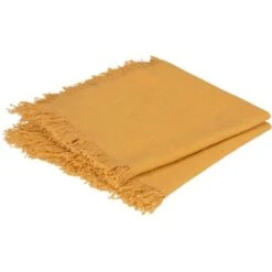 Set Di 2 Tovaglioli Maha, Cotone, Giallo Ocra, 40x40 Cm - Atmosphera Créateur D'intérieur