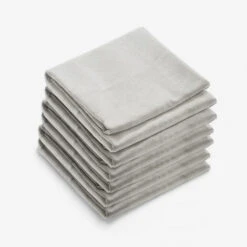 Casaviva® Set 6 Tovaglioli In Misto Cotone Riciclato Effetto Canapa Made In Italy Cm 40 X 40 (GRIGIO CHIARO)