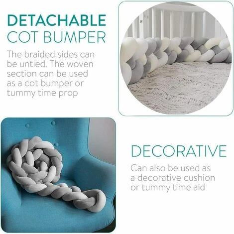 Paracolpi Per Presepe 4 Tessuti Cuscino Per Neonati Paracolpi Per Presepe In Tessuto Serpente Paracolpi Per Presepe In Velluto Paracolpi Per Presepe Decorazioni Per La Camera Con, Grigio+Bianco+Verde+ 6 Paracolpi Per Presepe 4 Tessuti Cuscino Per Neonati Paracolpi Per Presepe In Tessuto Serpente Paracolpi Per Presepe In Velluto Paracolpi Per Presepe Decorazioni Per La Camera Con, Grigio+Bianco+Verde+ - immagine 4