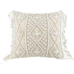 Fodera Per Cuscino, Fodera Per Cuscino, Cuscino Per Divano, Cuscino Decorativo, Fodera Per Cuscino Bohémien, Cuscino Decorativo In Cotone Con Macramè Per Letto, Divano, Divano, Auto, Beige, 45 45 Cm