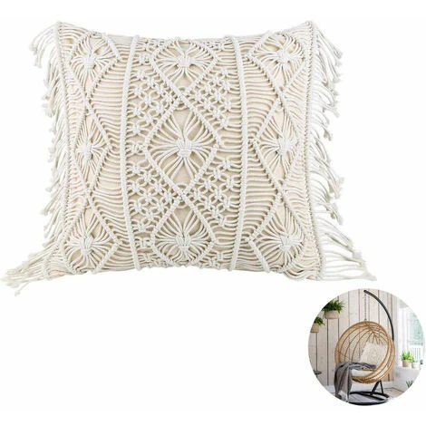 Fodera Per Cuscino, Fodera Per Cuscino, Cuscino Per Divano, Cuscino Decorativo, Fodera Per Cuscino Bohémien, Cuscino Decorativo In Cotone Con Macramè Per Letto, Divano, Divano, Auto, Beige, 45 45 Cm 4 Fodera Per Cuscino, Fodera Per Cuscino, Cuscino Per Divano, Cuscino Decorativo, Fodera Per Cuscino Bohémien, Cuscino Decorativo In Cotone Con Macramè Per Letto, Divano, Divano, Auto, Beige, 45 45 Cm - immagine 2