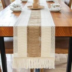 Runner Da Tavola In Juta Naturale, Runner Da Tavola In Cotone Impiombato Boho Con Nappe Per Matrimonio Bohémien, Addio Al Nubilato, Arredamento Rustico Per La Tavola Da Pranzo In Fattoria -Vendite ATMOSPHERA || None || Maxwell & Williams 91198014 4