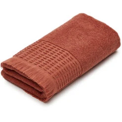 Kave Home - Asciugamano Veta 100% Cotone Color Terracotta 50 X 90 Cm