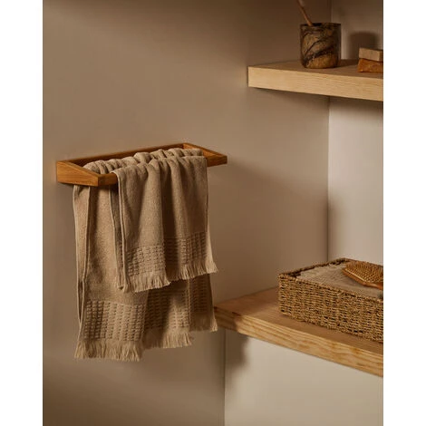 Kave Home - Asciugamano Veta 100% Cotone Beige 50 X 90 Cm 6 Kave Home - Asciugamano Veta 100% Cotone Beige 50 X 90 Cm - immagine 4