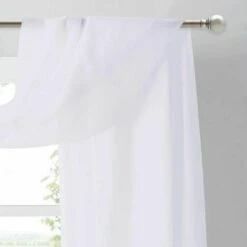 Tende Da Sposa Bianche Appese Decorazioni Di Nozze Tende Ad Arco Soggiorno Finestra Sciarpa Voile Morbido Elegante Romantico Tulle Velato W152 H548 1pz -Vendite ATMOSPHERA || None || Maxwell & Williams 92034371 3