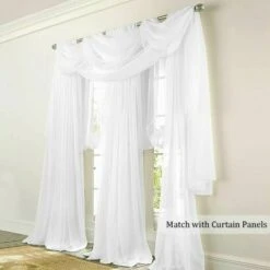 Tende Da Sposa Bianche Appese Decorazioni Di Nozze Tende Ad Arco Soggiorno Finestra Sciarpa Voile Morbido Elegante Romantico Tulle Velato W152 H548 1pz -Vendite ATMOSPHERA || None || Maxwell & Williams 92034371 4