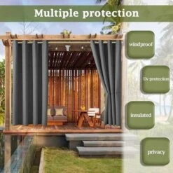 Tenda Oscurante Per Esterni Giardino Patio Gazebo Antivento Protezione UV Resistente Alla Muffa Tende Termoisolanti Con Occhiello L 132 Cm X A 213 Cm 2 Pannelli Grigio Scuro -Vendite ATMOSPHERA || None || Maxwell & Williams 92046062 4