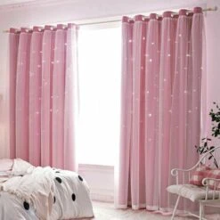 Tende Oscuranti Star Grid - Decorazione Camera Da Letto - Rosa