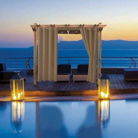Tende Da Esterno Giardino Terrazza Gazebo Tenda Oscurante Antivento Protezione UV Resistente Alla Muffa Tende Termoisolanti Con Occhiello L 132 Cm X A 213 Cm 2 Pannelli Champagne 5 Tende Da Esterno Giardino Terrazza Gazebo Tenda Oscurante Antivento Protezione UV Resistente Alla Muffa Tende Termoisolanti Con Occhiello L 132 Cm X A 213 Cm 2 Pannelli Champagne - immagine 3