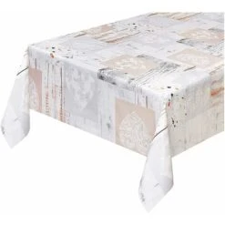 Tovaglia Cucina Antimacchia Plastificata Cerata Felpata Moderna Copritavolo Cuori Effetto Legno - 120x50 Cm